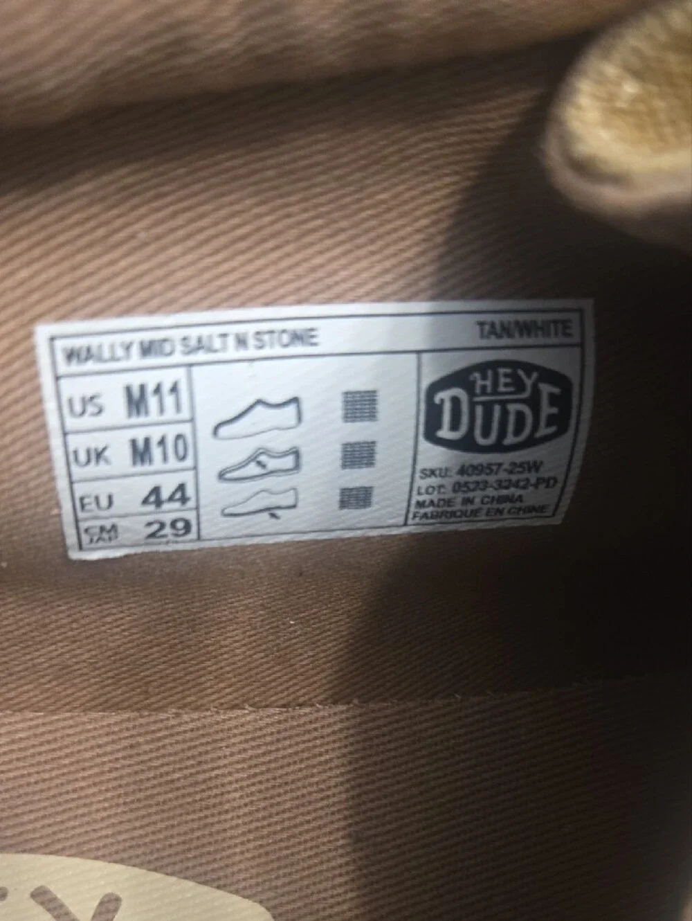 Hey Dude Men’s Chukka Boots in Beige and White